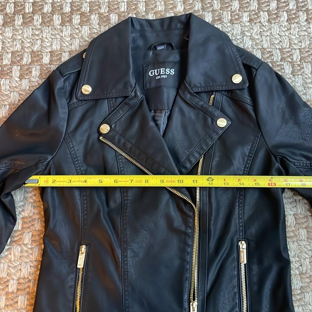 Guess Faux Leather Asymmetrical Moto Jacket, Small - Picture 8 of 13